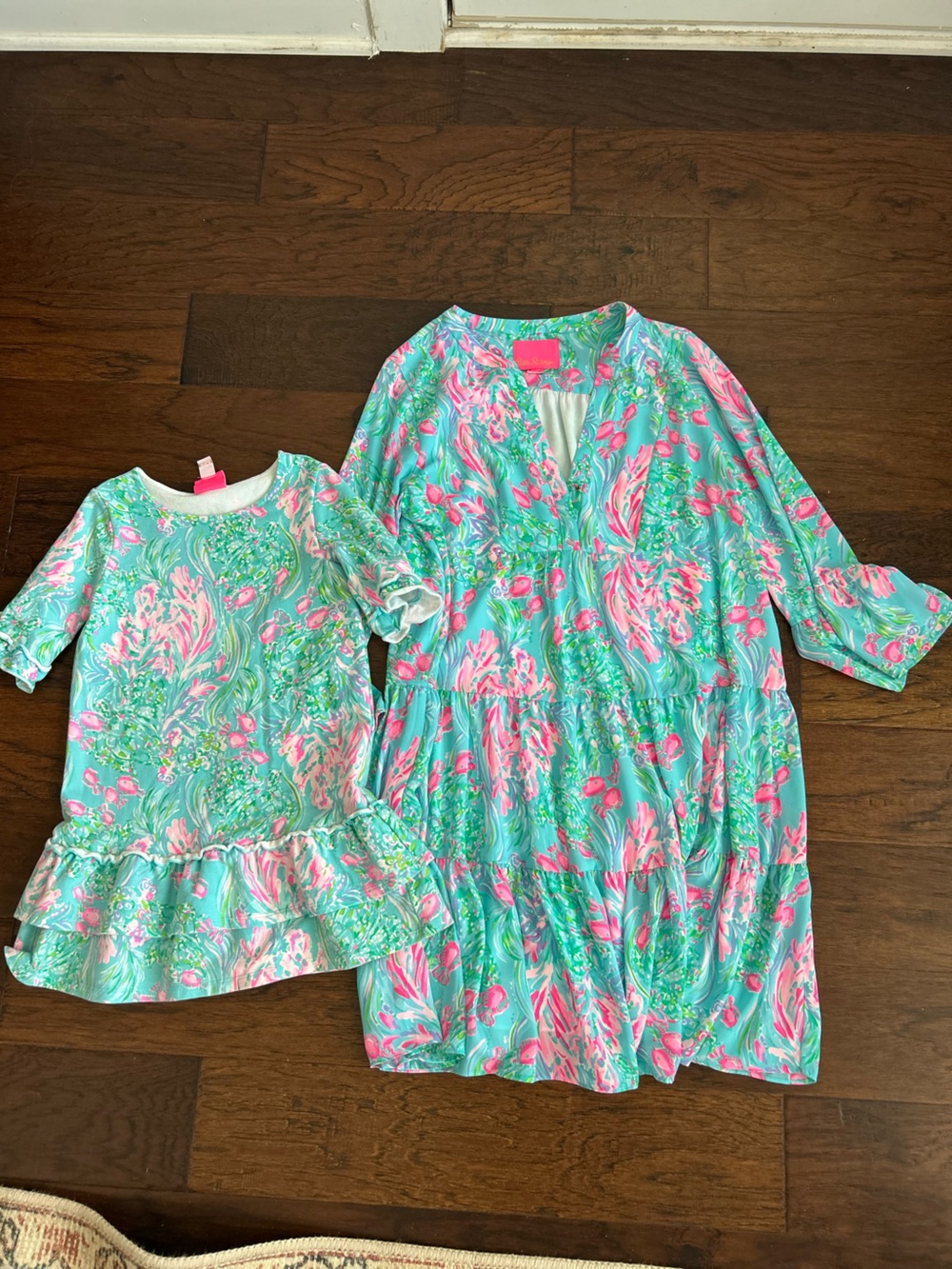 Lilly Pulitzer Aqua, Pink & Green Floral Top